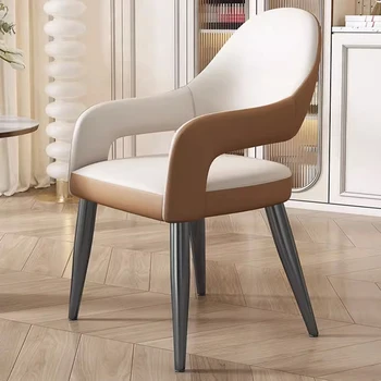 מלון יוקרה נורדי האוכל הכיסא המודרני עור טרקלין עיצוב סלון כסאות למשרד מתכת Sedie סאלה דה-Pranzo רהיטים