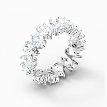 מקורי ברבור 2023 אופנתי האוסטרי קריסטל זהב לבן של נשים 925 טבעת כסף עיצוב מינימליסטי הקיץ לוגו