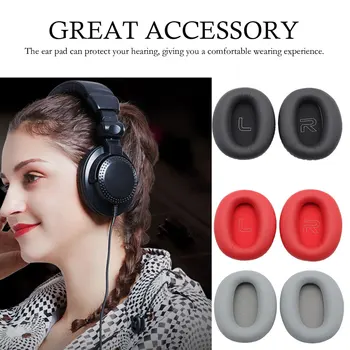 משטח אוזן כרית כרית האוזנייה Earpads הגנת שמיעה על-האוזן אוזניות חישוק תחליף Edifier W820BT אדום