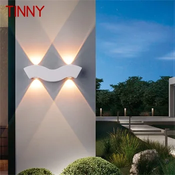 מתכתי חיצוני לבן קיר אור LED המודרני עמיד למים פמוטים המנורה הביתה מרפסת קישוט
