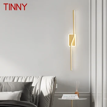 מתכתי עכשווי זהב פליז מנורת קיר LED 3 צבעים עיצוב יצירתי לצד אור על המיטה בסלון עיצוב
