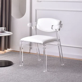 נורדי חיצוני מודרני האוכל כיסא ארגונומי לבן אקרילי פלסטיק כסאות משרד מוביילים Muebles De Cocina מסעדה רהיטים