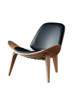 נורדי עץ מלא פנאי net כיסא אדום יצירתי פשוט מעצב יחיד, ספה כסא חיוך מטוסי מעטפת כיסא