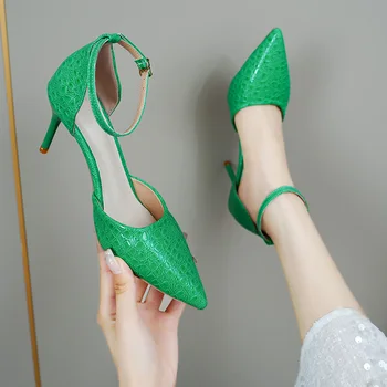 נשים 2023 החדש הצביע הבוהן עקבים סנדלים סתיו נעליים מעצב מותג סקסי משאבות נעלי שמלת מסיבה מקרית Zapatillas Mujer