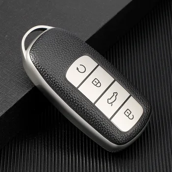 על Chery Tiggo 8 Pro 8plus רך TPU עור המכונית מפתח חכם Case כיסוי מעטפת תיק מחזיק מפתחות מגן כסף אדום כחול