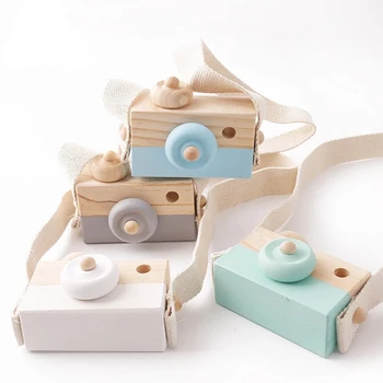 עץ אופנה המצלמה צעצועים לתינוקות תליון התינוק בלוק מונטסורי צעצועים לילדים מעץ DIY מתנות סיעוד מתנה חיצוני צעצועים