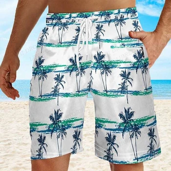 עץ קוקוס קצרים חוף אופנה הדפסת 3D גלישה לוח מכנסיים קצרים הילדים לשחות מכנסיים קצרים גברים גזעי Masculina תקצירים כושר גזעי