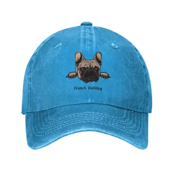 פאנק יוניסקס כותנה להציץ כלב בולדוג צרפתי כובע בייסבול למבוגרים מתכוונן אבא כובע גברים, נשים, ספורט