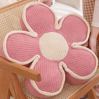 פרח כרית בצורת פרח כרית הנוי אסתטי קומה כרית חמודה כרית מושב כרית נוי על המיטה, ספה ורודה