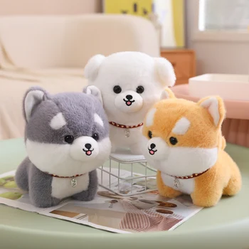 קריקטורה 25cm פלאפי הכלב בובת צעצוע Kawaii גור מודל האסקי בובת קטיפה צעצועים לילדים מתנות