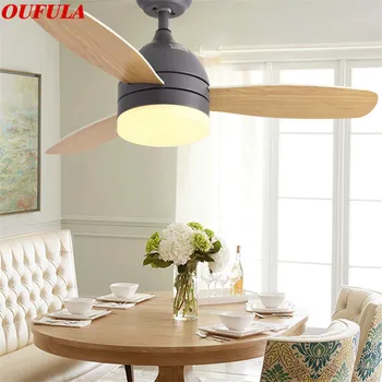 רונין מודרני מאוורר התקרה אורות עם שליטה מרחוק עץ אוהד להב הביתה דקורטיביים עבור הסלון חדר השינה מסעדה