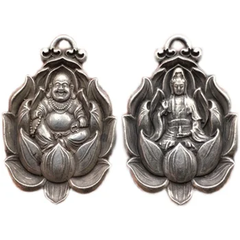 רטרו לוטוס Avalokitesvara בודהה מאיטריה שרשרת תליון עבור גברים, נשים, תכשיטי האופנה השרשרת קמע זכר תכשיטים