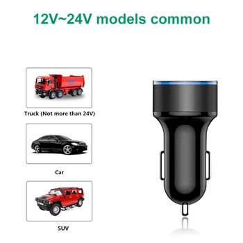 רכב מיני מטען לטלפון טעינה מהירה מטען לרכב מתאם USB כפול יציאות אביזרי רכב