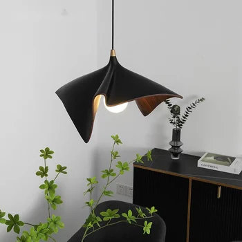 שחור לבן Led אורות תליון מודרני פשוט, סלון, חדר השינה מחקר קטן הנברשת בבית מקורה עיצוב תאורה מנורה גופי