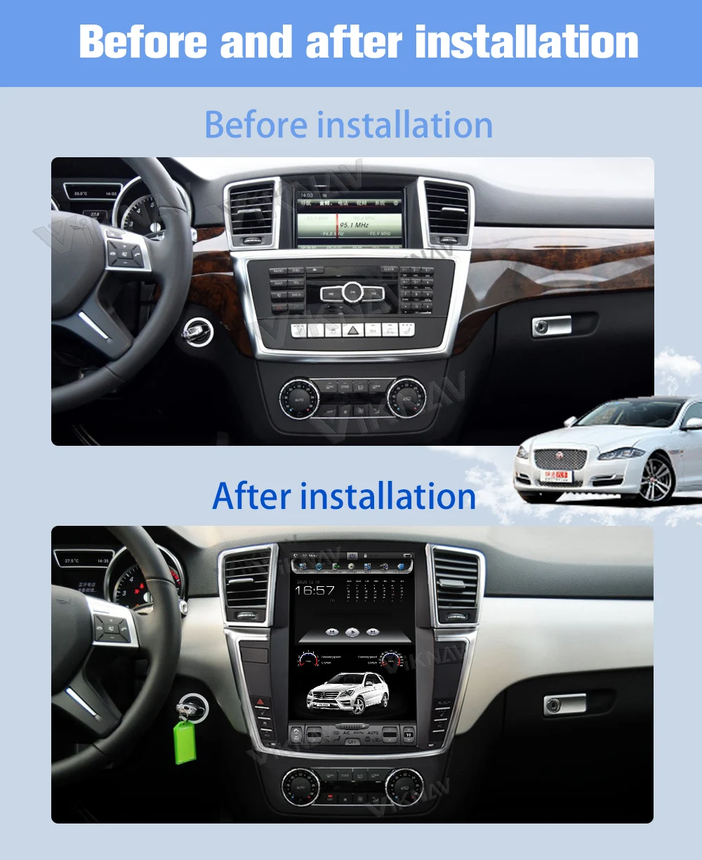 12 אינץ ' עבור מרצדס ML GL 2012-2015 אנדרואיד הרדיו ברכב נגן מולטימדיה אוטומטי סטריאו GPS נאבי ראש יחידת Carplay - 1