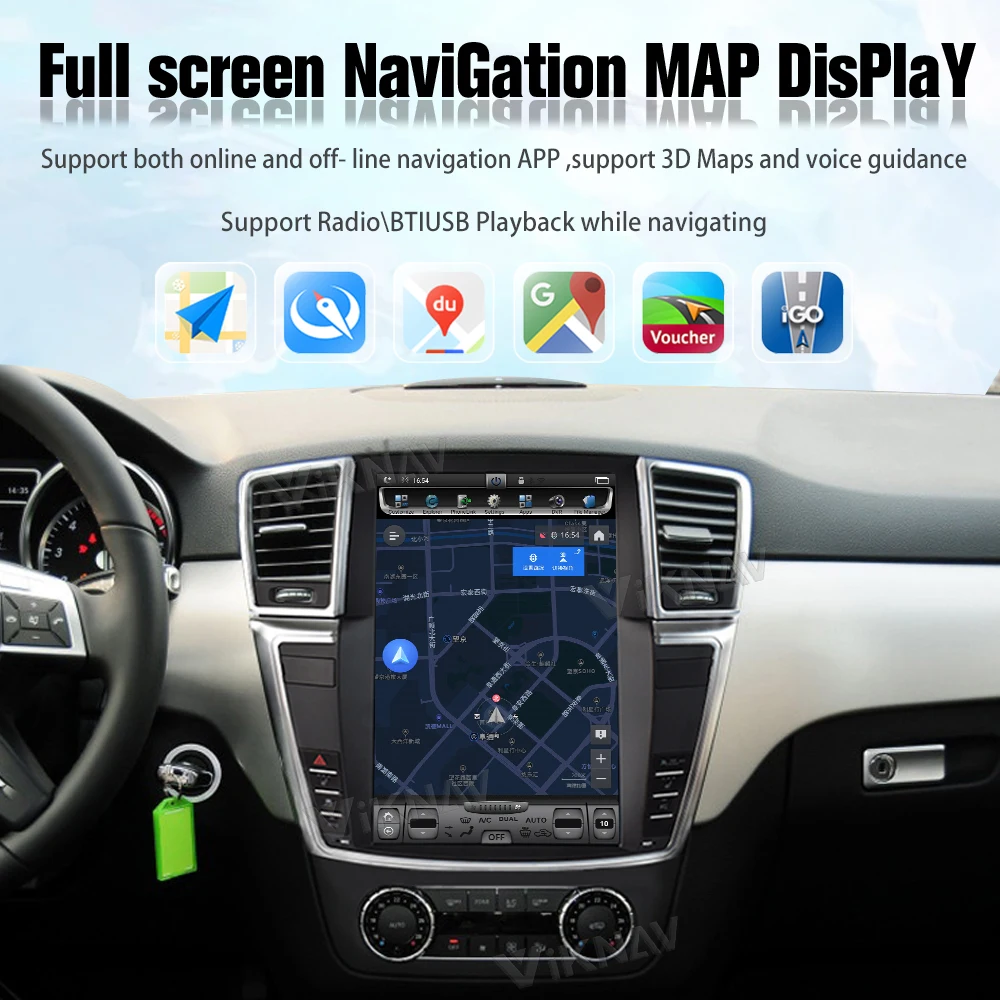 12 אינץ ' עבור מרצדס ML GL 2012-2015 אנדרואיד הרדיו ברכב נגן מולטימדיה אוטומטי סטריאו GPS נאבי ראש יחידת Carplay - 2