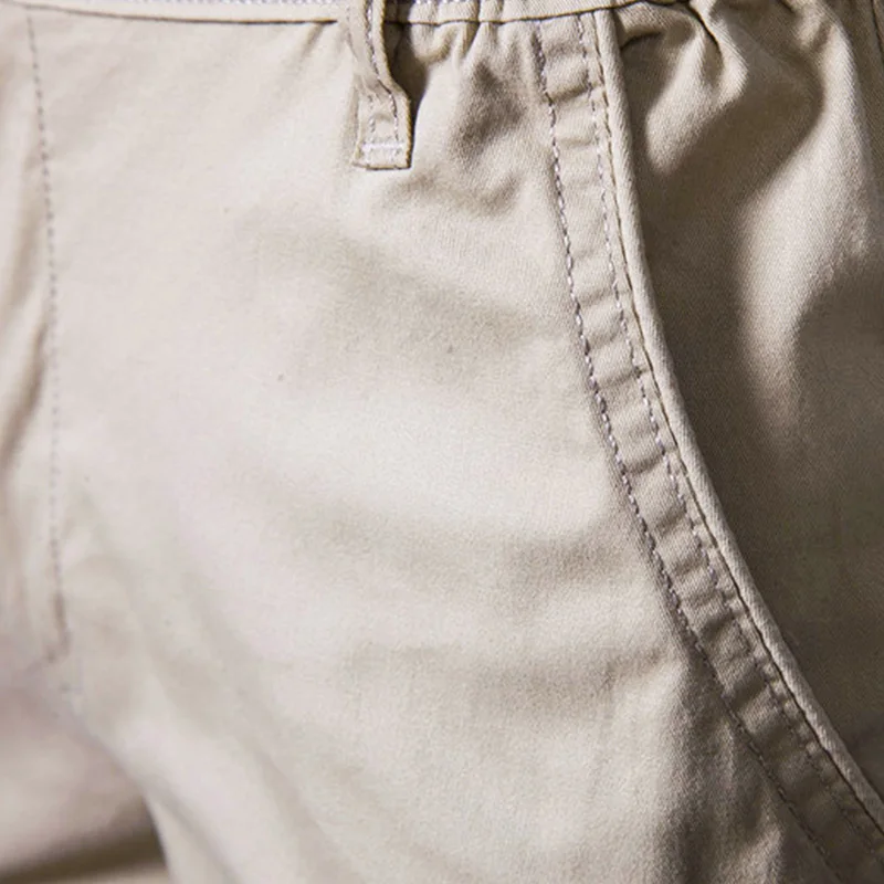 2023 חדש קיץ כותנה מוצקים מכנסי גברים באיכות גבוהה מזדמן עסקים חברתיים אלסטי המותניים גברים מכנסיים קצרים-10 צבעים קצרים חוף - 3