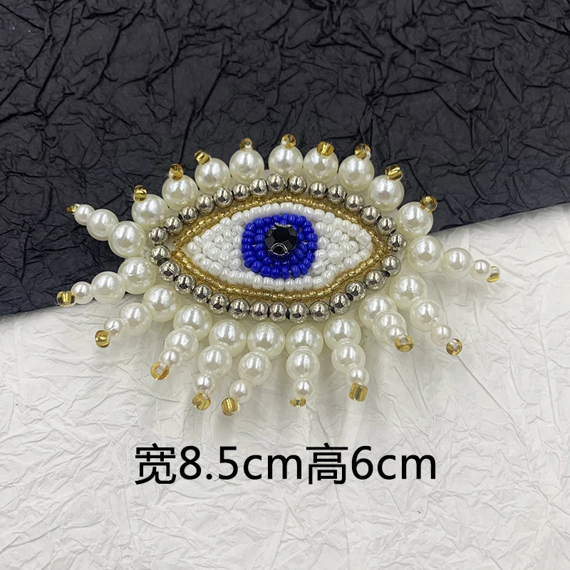 3D בעבודת יד ייחודית רקמה יהלום פנינה צבעוני גלגל העין אופנה תיקונים עבור כובעים DIY תפירה אביזרים פאנק קישוט - 3