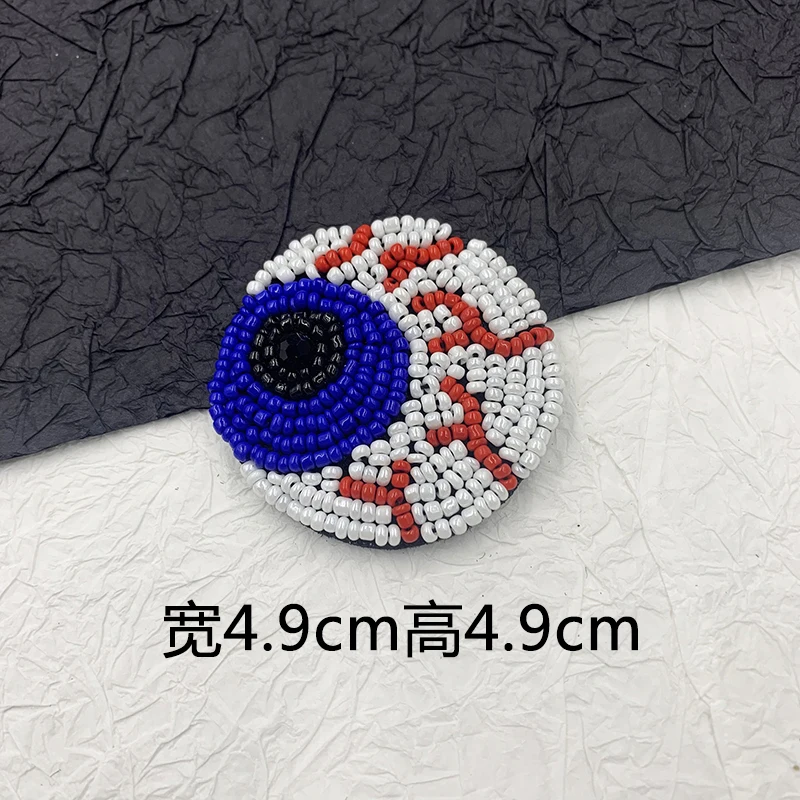 3D בעבודת יד ייחודית רקמה יהלום פנינה צבעוני גלגל העין אופנה תיקונים עבור כובעים DIY תפירה אביזרים פאנק קישוט - 4