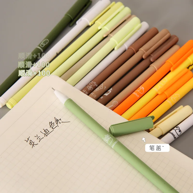 6Pcs/להגדיר צבע נייטרלי עט חמוד תלמיד כתיבה 0.5 מ 