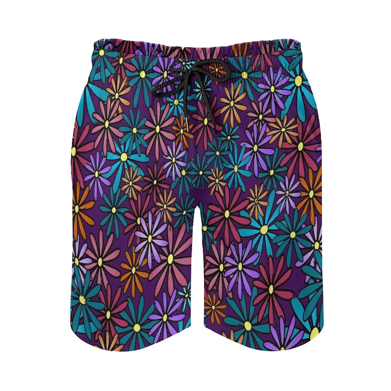Ditsy פרחוני מכנסי גלישה קיץ פרח הדפסה חוף הוואי מכנסיים קצרים של הגברים ספורט כושר יבש מהירה מותאם אישית בגד ים - 2