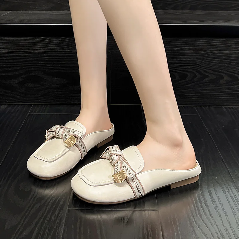 M237 Augushideng baotou נעלי נשים החיצון ללבוש 2023 הקיץ החדש עדין פיית סגנון אופנה מולר יחיד נעלי מגמה - 1