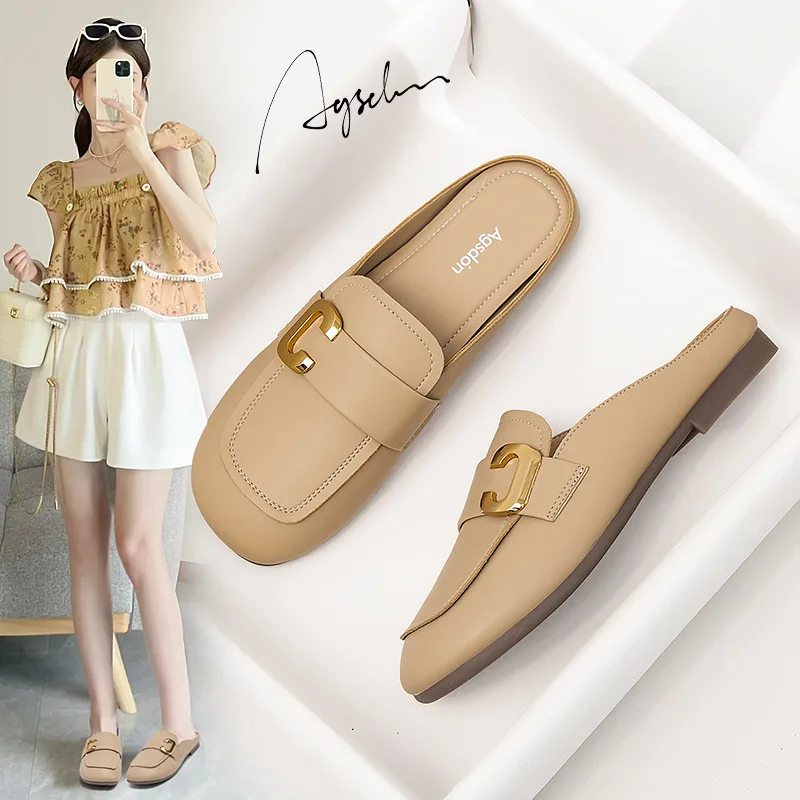 M237 Augushideng baotou נעלי נשים החיצון ללבוש 2023 הקיץ החדש עדין פיית סגנון אופנה מולר יחיד נעלי מגמה - 4