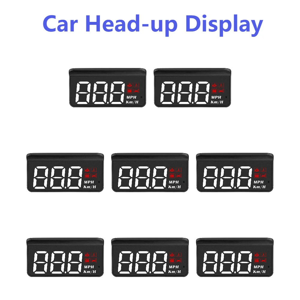 OBD2 המכונית Head-up Display השמשה מהירות המכונית מקרן דיגיטלי מד המהירות טמפרטורה תצוגת השמשה הקדמית מקרן אביזרים - 0