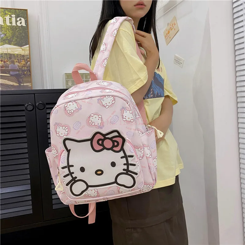 Sanrio מלודי Kuromi תיק כתף גודל ילקוט חמוד כפול כתף תלמידים הילדים לטיול תרמילים קטנים - 4