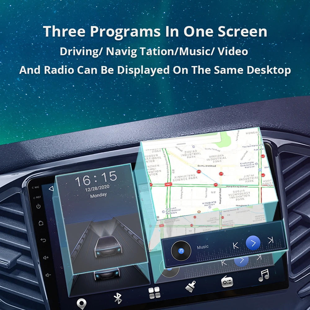 Tiebro 2DIN Android10 עבור הונדה זרם 2000-2005 רדיו במכונית 2DIN סטריאו מקלט GPS ניווט לרכב וידיאו נגן DVD Carplay DSP - 1