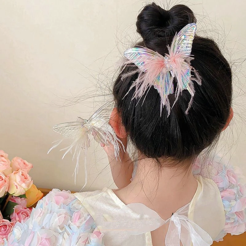 אופנה לרפא ציציות Bowknot סרטים קלוע סיכות פיות כובעים לילדים בנות הקיץ הנסיכה סיכות שיער אביזרים - 4