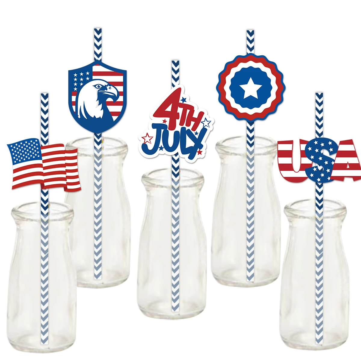אמריקה יום העצמאות דקורטיביים גרלנד באנר בקבוק מים תוויות 4 ביולי קישוטים למסיבה פטריוטי ציוד למסיבות - 3
