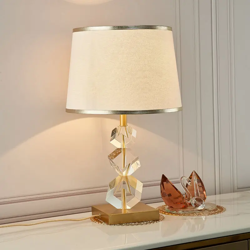 אניטה עכשווי קריסטל מנורת שולחן LED בציר פשוט יצירתי ליד המיטה שולחן אור הביתה סלון עיצוב חדר השינה - 1