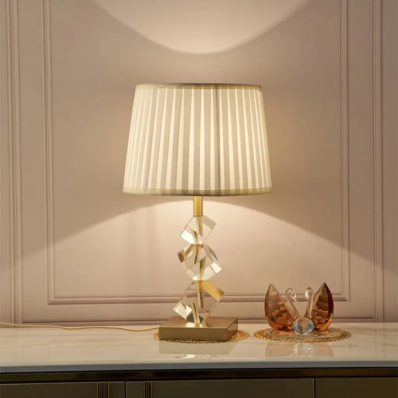אניטה עכשווי קריסטל מנורת שולחן LED בציר פשוט יצירתי ליד המיטה שולחן אור הביתה סלון עיצוב חדר השינה - 2