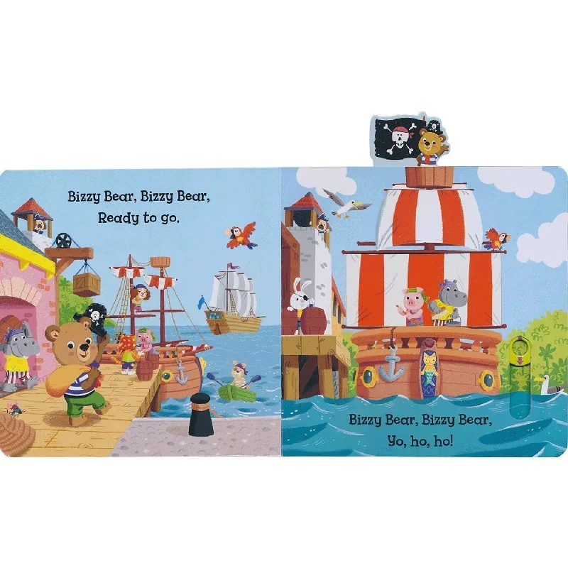 ביזי דוב פיראטים הרפתקאות 3D דש אנגלית תמונה ספר ילדים חינוכי קריאת ספר, צעצוע, ספר קרטון - 1