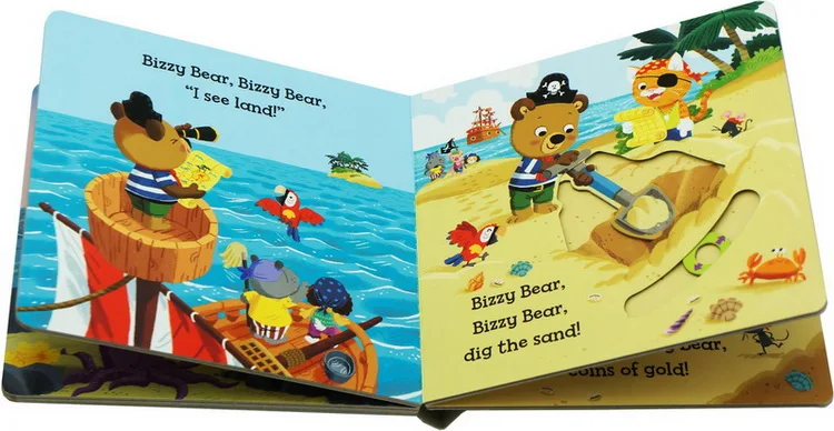 ביזי דוב פיראטים הרפתקאות 3D דש אנגלית תמונה ספר ילדים חינוכי קריאת ספר, צעצוע, ספר קרטון - 2