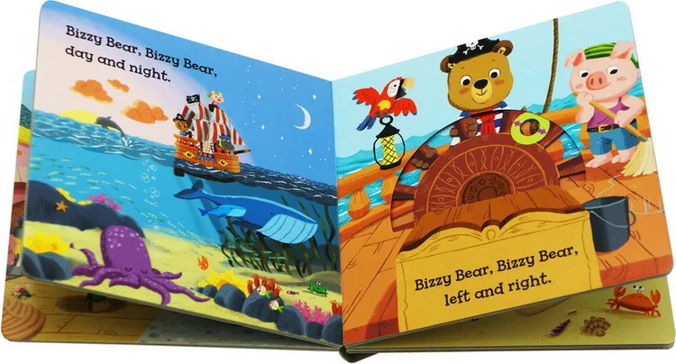 ביזי דוב פיראטים הרפתקאות 3D דש אנגלית תמונה ספר ילדים חינוכי קריאת ספר, צעצוע, ספר קרטון - 3