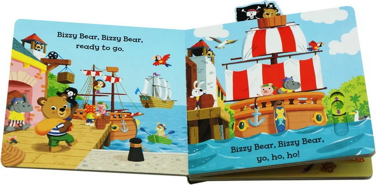 ביזי דוב פיראטים הרפתקאות 3D דש אנגלית תמונה ספר ילדים חינוכי קריאת ספר, צעצוע, ספר קרטון - 4