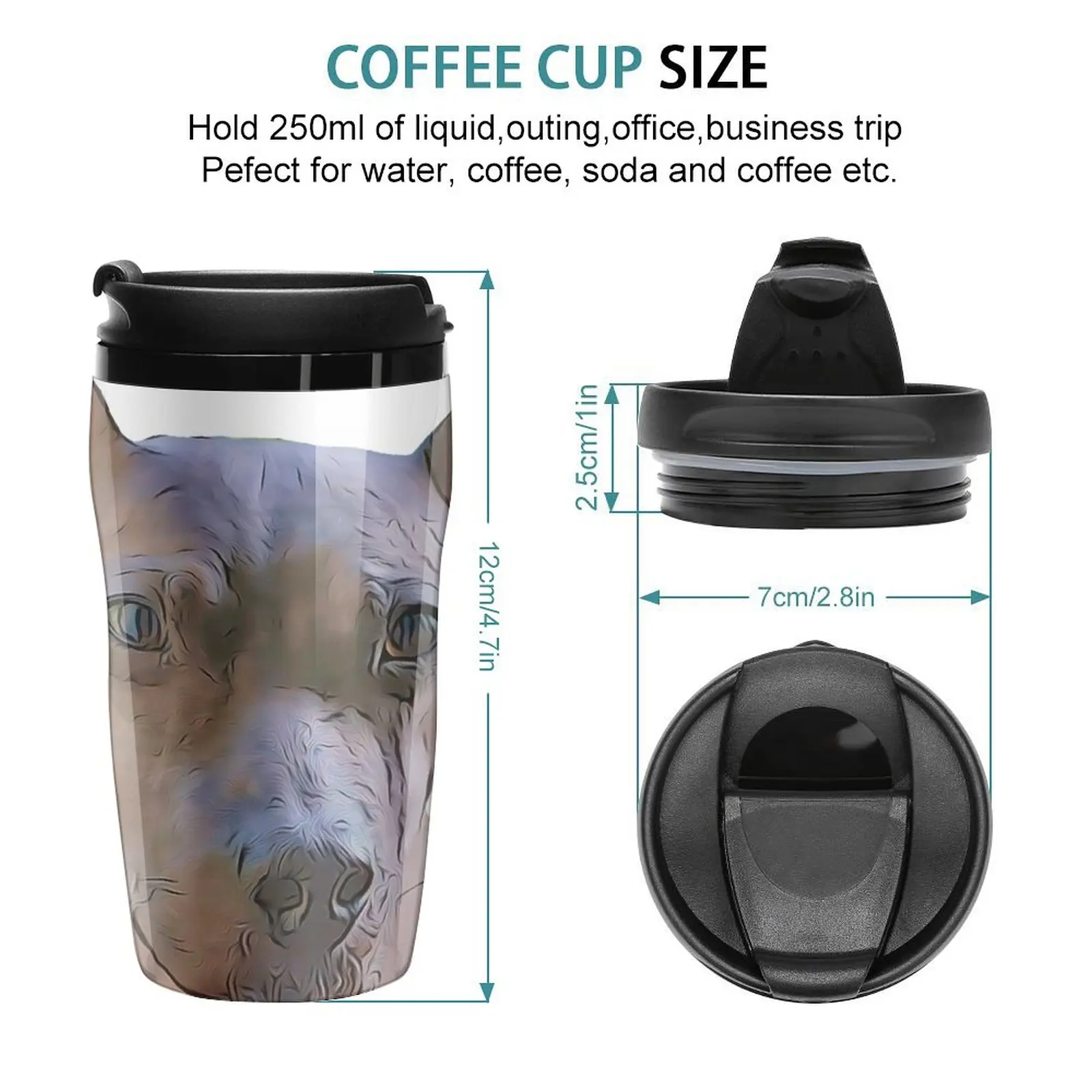 האמריקאי החדש שיער טרייר כלב מצויר עיצוב נסיעות ספל קפה קפה ותה קפה אביזר כוסות קפה - 1