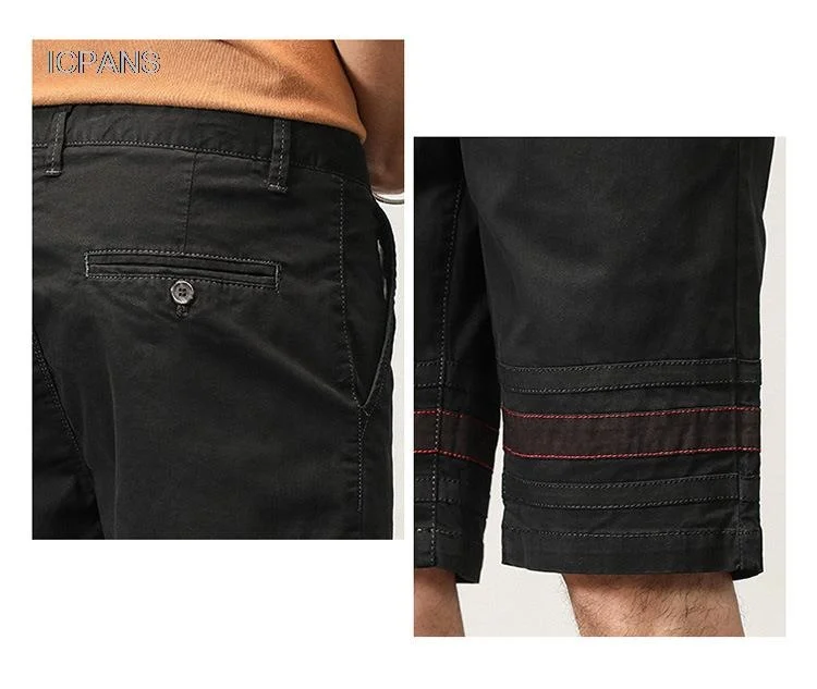 הסוואה של גברים מזדמנים מכנסיים קצרים בקיץ באורך הברך אופנה מכנסי העבודה ישר רוכסן בצד מכנסיים קצרים - 3