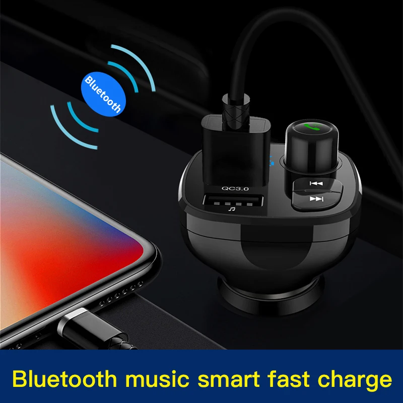 הרכב מוסיקת MP3 Player Bluetooth 5.0 מקלט משדר FM רדיו מתאם USB כפול QC3.0 מטען U דיסק / כרטיס TF Lossless מוסיקה - 1