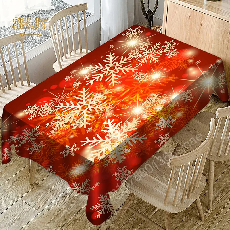 חג המולד הגולגולת מודפס מלבני מפות חתונה, סידורי שולחנות, עיצוב מפת שולחן עמיד למים שולחן האוכל בד - 2