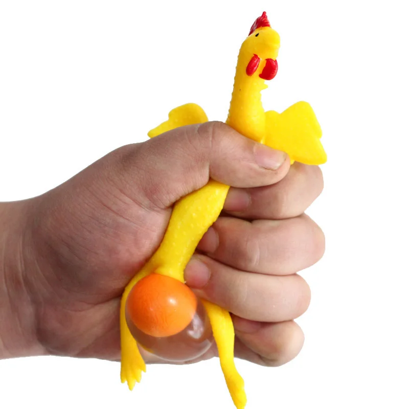 חמוד ביצה עוף תרנגולות מטילות צפוף כדור הלחץ מחזיק מפתחות יצירתי מצחיק לזייף מסובך גאדג ' טים צעצוע עוף Keyring מחזיקי מפתחות - 5
