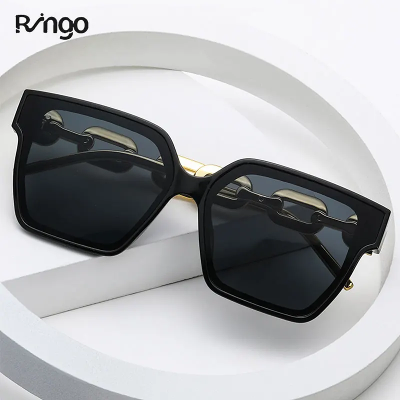 יוקרה משקפי שמש נשים עיני חתול גוונים Famale רטרו מעצב מותג משקפי מתכת זהב שרשרת UV400 משקפי שמש Gafas דה סול - 2