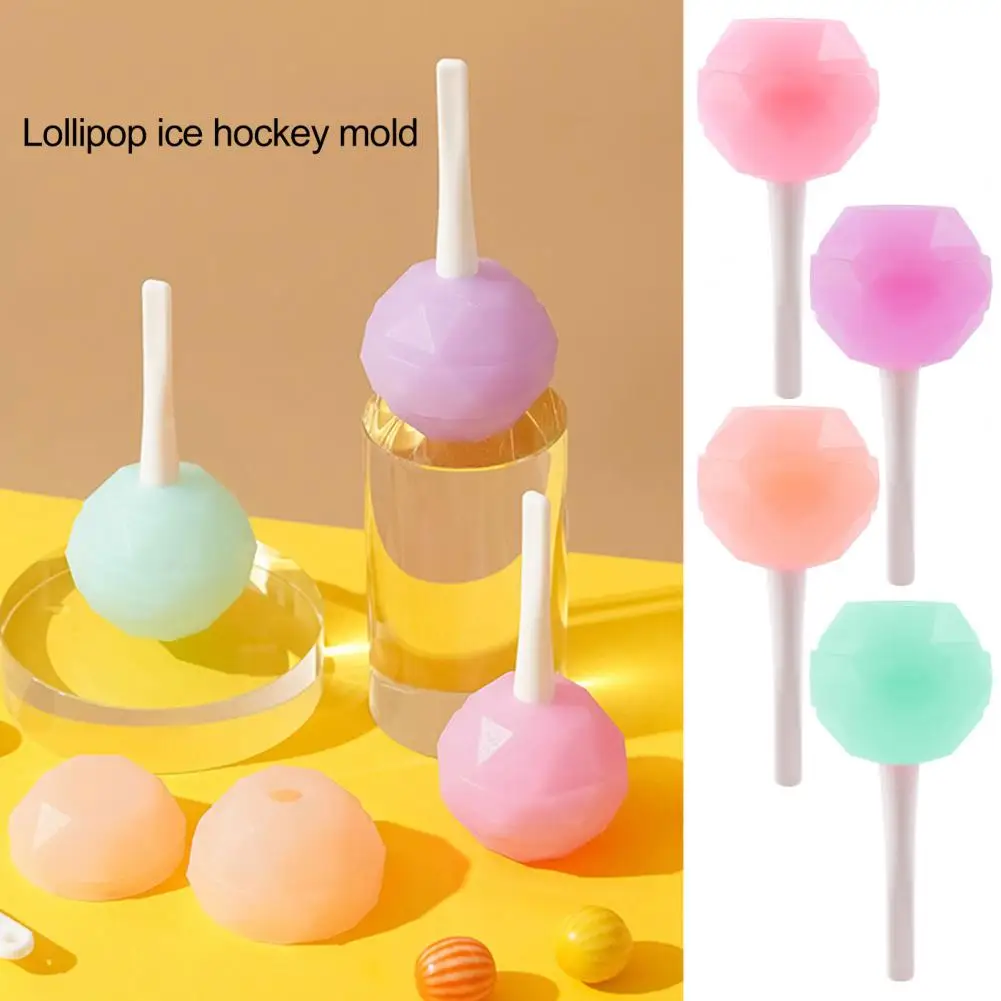 כדור קרח עובש עם ידית שאינו מקל כדור הקרח היוצר קל Demoulding Lollipop עוגת שוקולד לאפות קרח מגש ציוד מטבח - 0