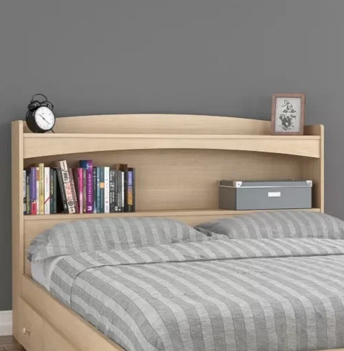 מודרני MDF עץ מיטת יחיד עיצוב רהיטים עם משענת ראש - 1