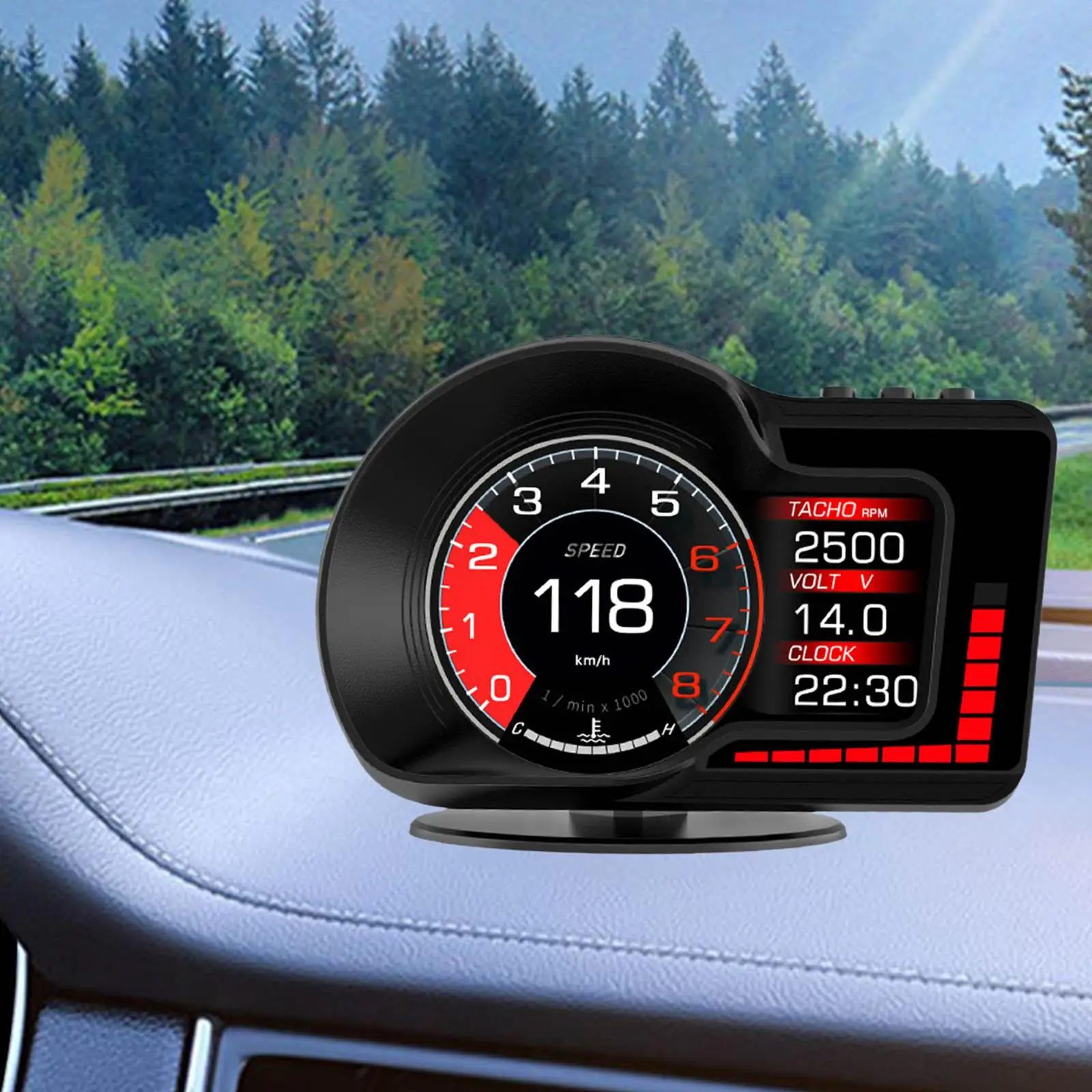 מכונית תצוגה עילית האד OBD2 GPS עמיד אביזרי רכב רב תפקודי הצג עייפות בנהיגה תזכורת מהירות יתר אזעקה - 0
