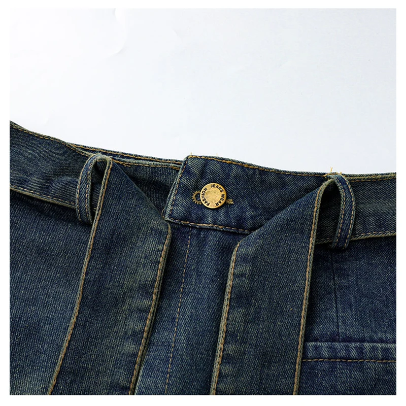 נשים מכנסי ג 'ינס קצרים 2023 הקיץ רופף רחב גבוהה המותניים רחבים כחול ג' ינס מכנסיים קצרים בסגנון קוריאני מזדמן רחב הרגל מכנסיים קצרים עם חגורה - 2