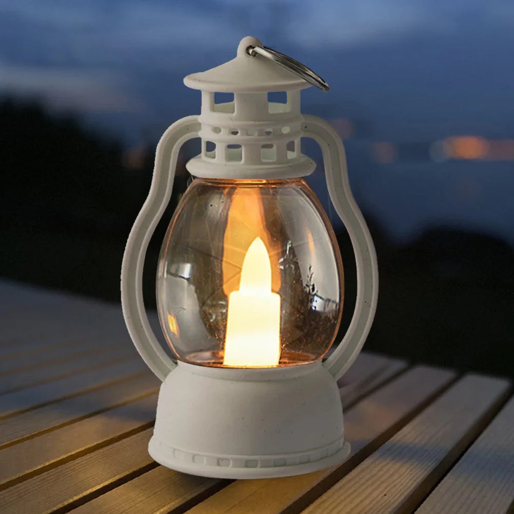 רטרו אלקטרוניים, לאור נרות עשן Flameless LED תלוי פנס מוגן עמיד מנורת נפט מיני נייד עבור יום חג המולד - 1