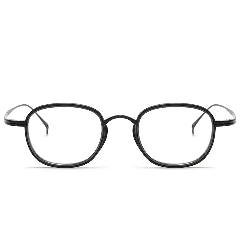 רטרו טהור טיטניום מסגרת משקפיים נשים ניו וינטג ' אולטרה-לייט יכול להתאים מצולע מרשם משקפיים גברים משקפי שמש משקפיים - 2